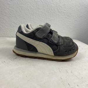 PUMA US Size 8C ST Runner V2‎ Gray Suede Dual Adjustable Straps